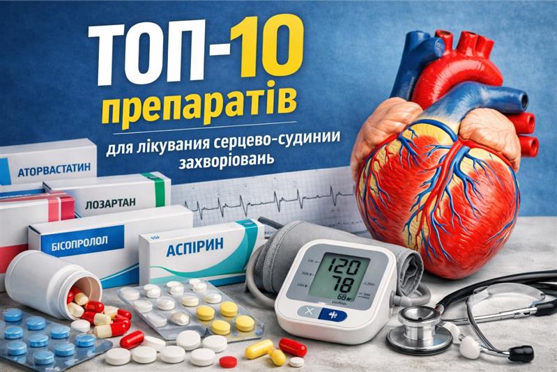 ТОП-10 найпопулярніших препаратів для лікування серцево-судинних захворювань